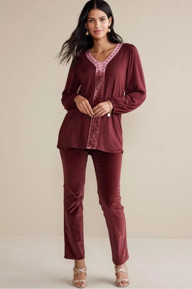 Women Blakely Velveteen Pants Cabernet Soft Surroundings Pants Women Blakely Velveteen Pants Cabernet Soft Surroundings Pants