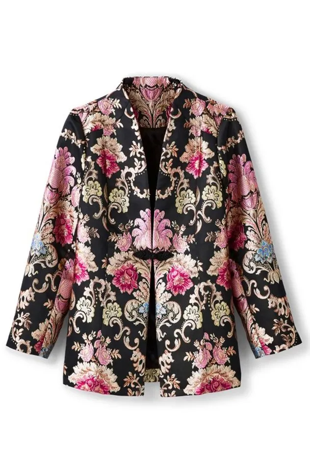 Women Branca Jacquard Jacket Rose Baroque Jacquard Soft Surroundings Jackets and Coats Women Branca Jacquard Jacket Rose Baroque Jacquard Soft Surroundings Jackets and Coats
