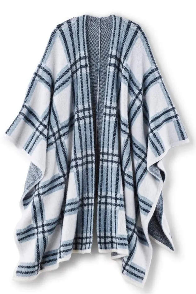 Women Braunwyn Plaid Wrap Blue Windowpane Plaid Soft Surroundings Scarves and Wraps Women Braunwyn Plaid Wrap Blue Windowpane Plaid Soft Surroundings Scarves and Wraps