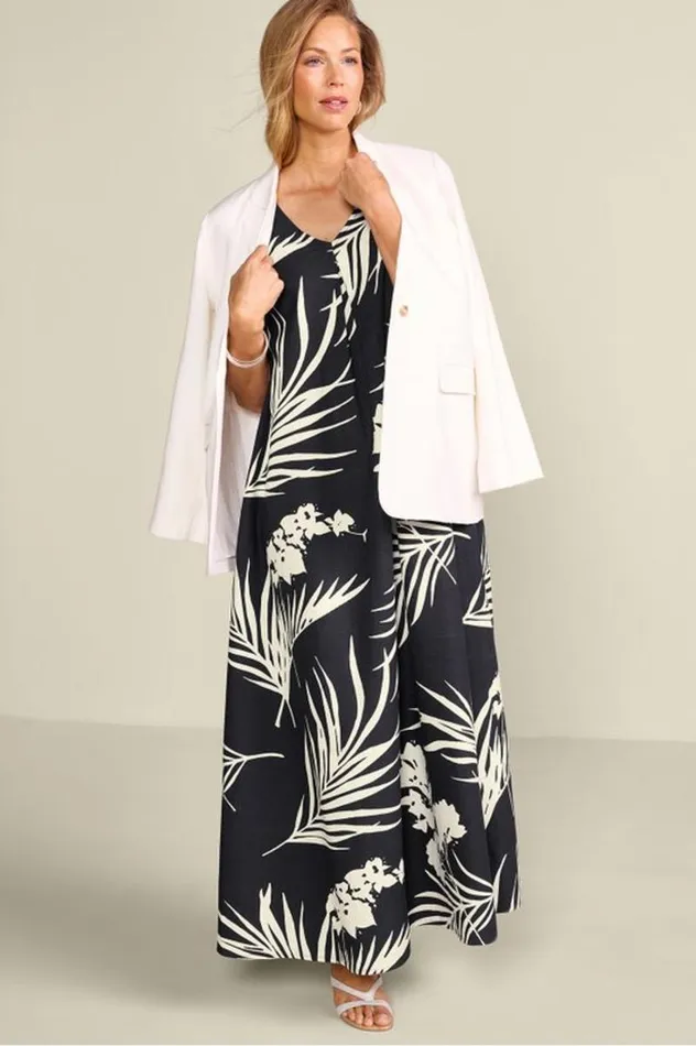 Women Capri Maxi Dress Brazilian Palm Soft Surroundings Dresses Women Capri Maxi Dress Brazilian Palm Soft Surroundings Dresses