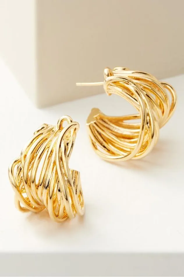Women Carissa Hoop Earrings Gold Soft Surroundings Jewelry