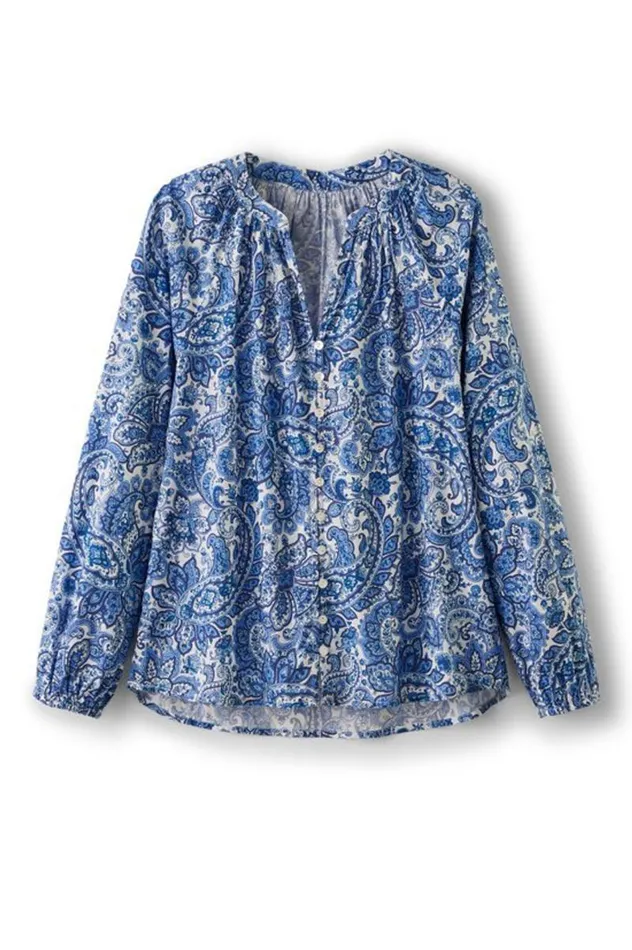 Women Celia Top Spring Paisley Chambray Soft Surroundings Tops Women Celia Top Spring Paisley Chambray Soft Surroundings Tops