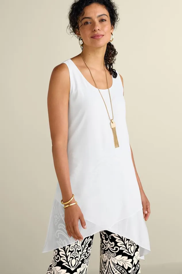 Women Celine Tunic I Ivory Pearl Soft Surroundings Tops