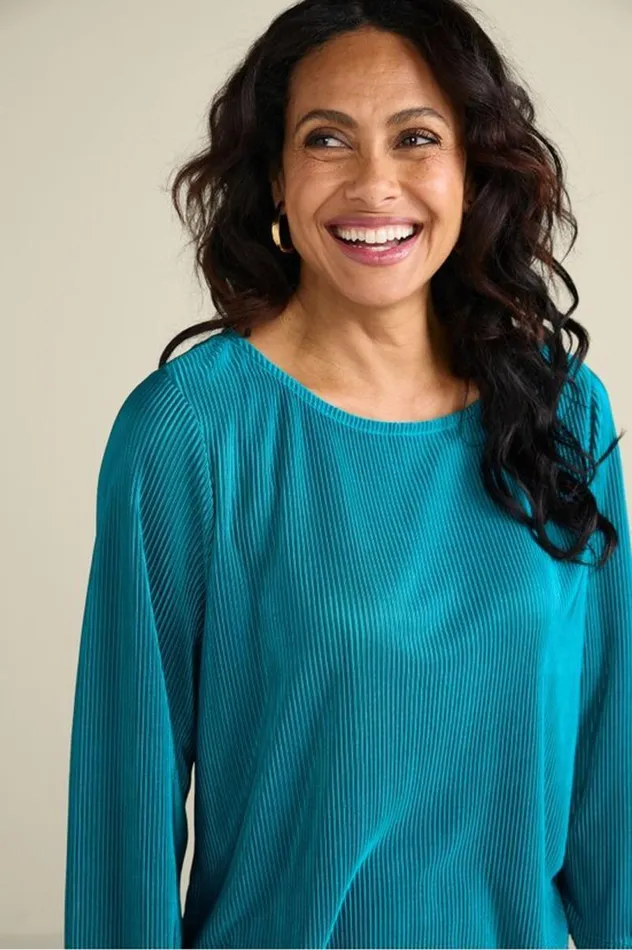 Women Cella Plisse Tunic Deep Lagoon Soft Surroundings Tops Women Cella Plisse Tunic Deep Lagoon Soft Surroundings Tops