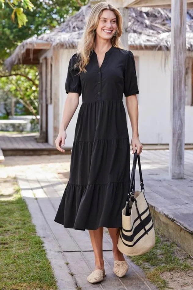Women Claudia Midi Dress Black Soft Surroundings Dresses Women Claudia Midi Dress Black Soft Surroundings Dresses