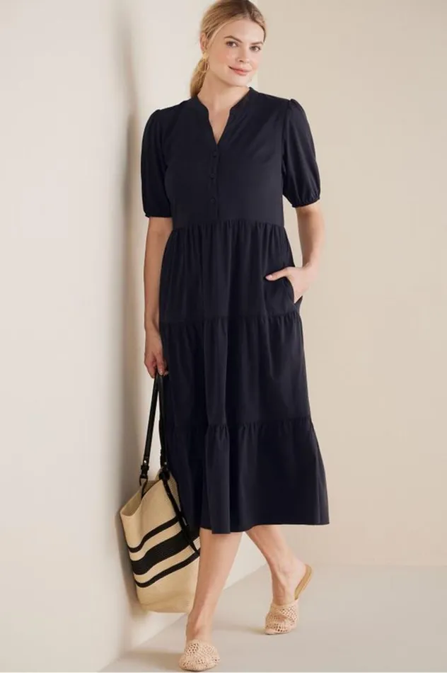 Women Claudia Midi Dress Black Soft Surroundings Dresses Women Claudia Midi Dress Black Soft Surroundings Dresses