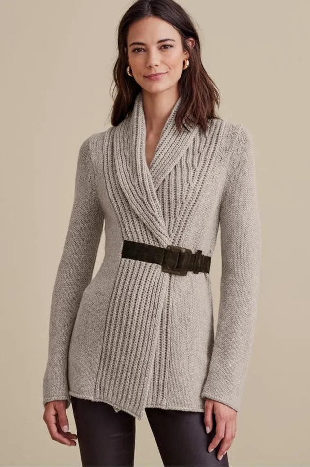 Women Country Weekend Sweater Taupe Soft Surroundings Tops