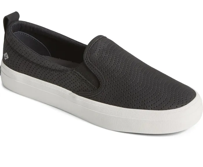 Women Crest Twin Gore Leather Wave Perforated Sneaker Black Sperry Sneakers Women Crest Twin Gore Leather Wave Perforated Sneaker Black Sperry Sneakers