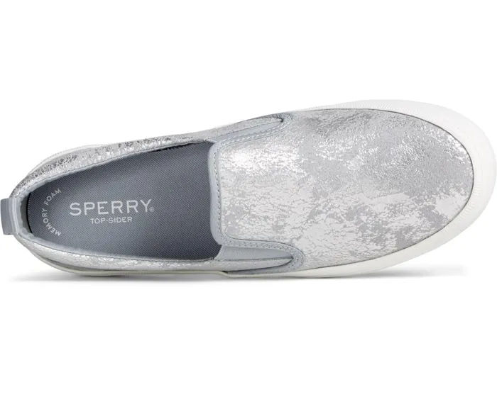 Women Crest Twin Gore Metallic Slip On Sneaker Silver Sperry Sneakers Women Crest Twin Gore Metallic Slip On Sneaker Silver Sperry Sneakers