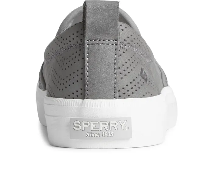 Women Crest Twin Gore Perforated Leather Slip On Sneaker Grey Sperry Sneakers Women Crest Twin Gore Perforated Leather Slip On Sneaker Grey Sperry Sneakers