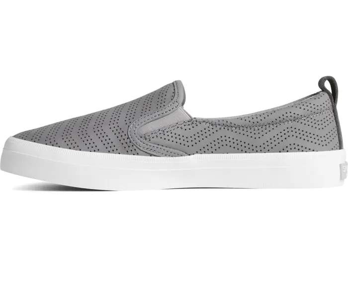 Women Crest Twin Gore Perforated Leather Slip On Sneaker Grey Sperry Sneakers Women Crest Twin Gore Perforated Leather Slip On Sneaker Grey Sperry Sneakers