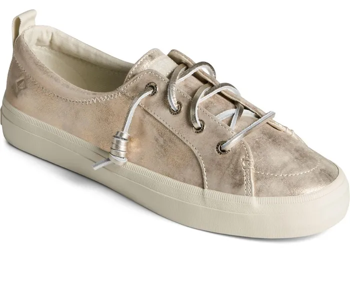 Women Crest Vibe Shimmer Leather Sneaker Ivory Sperry Sneakers Women Crest Vibe Shimmer Leather Sneaker Ivory Sperry Sneakers