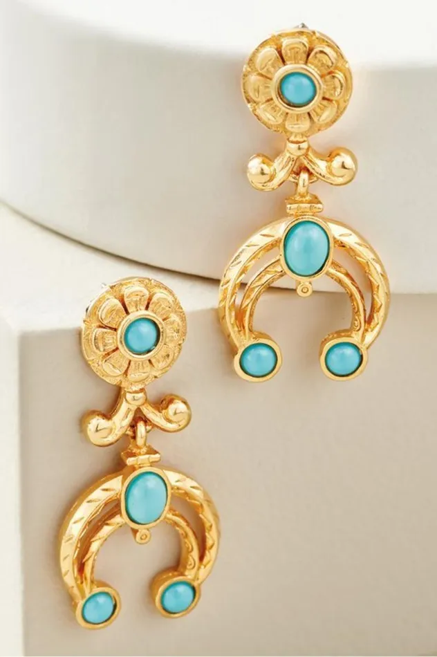 Women Dakota Drop Earrings Turquoise Soft Surroundings Jewelry