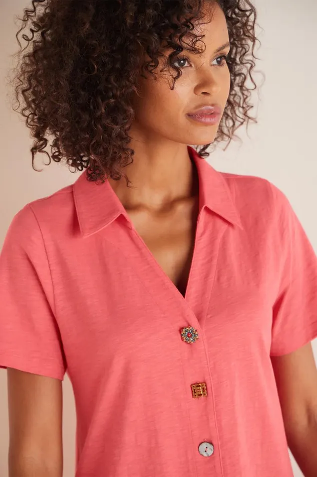 Women Danielle Button Dress Sunset Coral Soft Surroundings Dresses Women Danielle Button Dress Sunset Coral Soft Surroundings Dresses