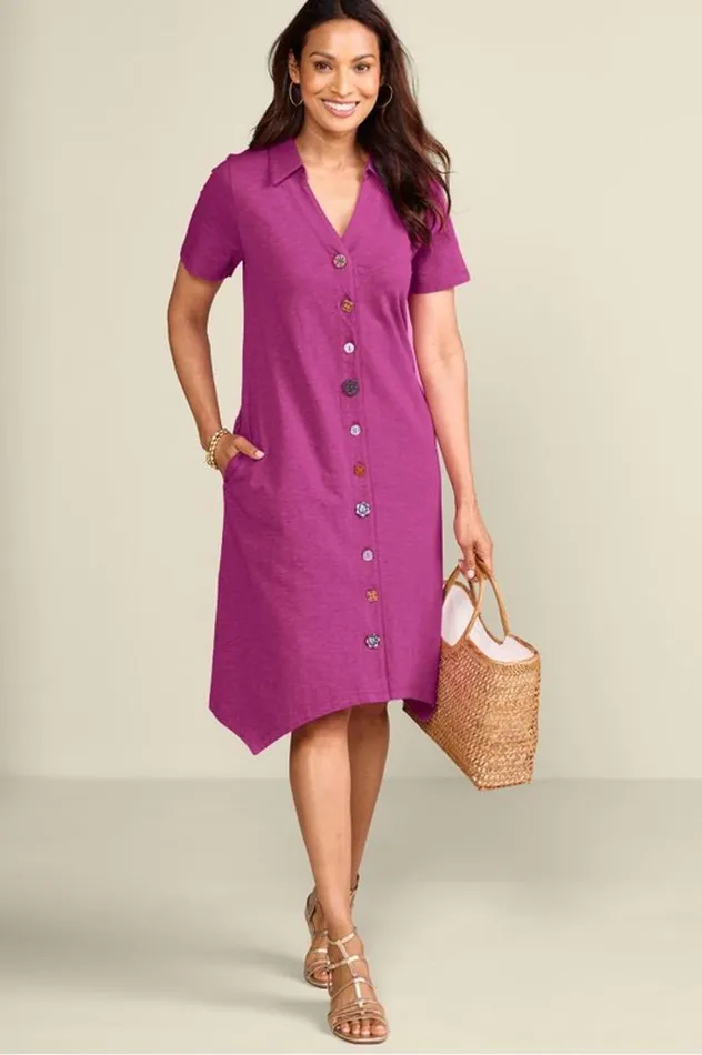 Women Danielle Button Dress Sunset Coral Soft Surroundings Dresses Women Danielle Button Dress Sunset Coral Soft Surroundings Dresses