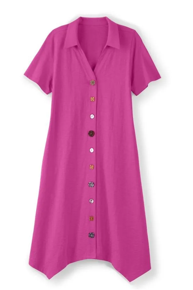 Women Danielle Button Dress Sunset Coral Soft Surroundings Dresses Women Danielle Button Dress Sunset Coral Soft Surroundings Dresses