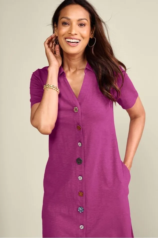 Women Danielle Button Dress Sunset Coral Soft Surroundings Dresses Women Danielle Button Dress Sunset Coral Soft Surroundings Dresses