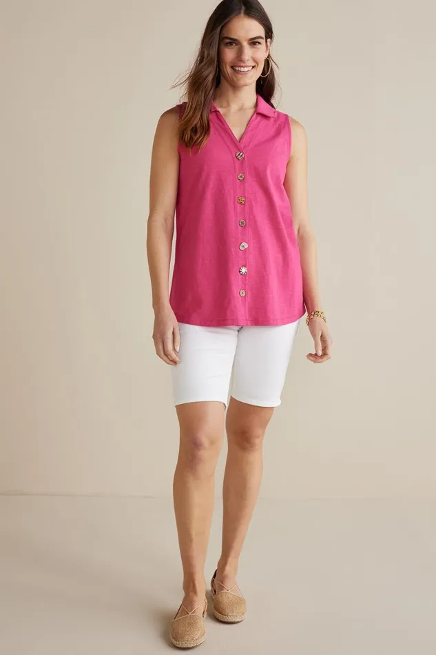 Women Danielle Sleeveless Tunic Pink Peacock Soft Surroundings Tops Women Danielle Sleeveless Tunic Pink Peacock Soft Surroundings Tops