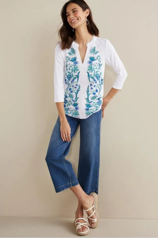 Women Delsie Embroidered Top White Soft Surroundings Tops Women Delsie Embroidered Top White Soft Surroundings Tops