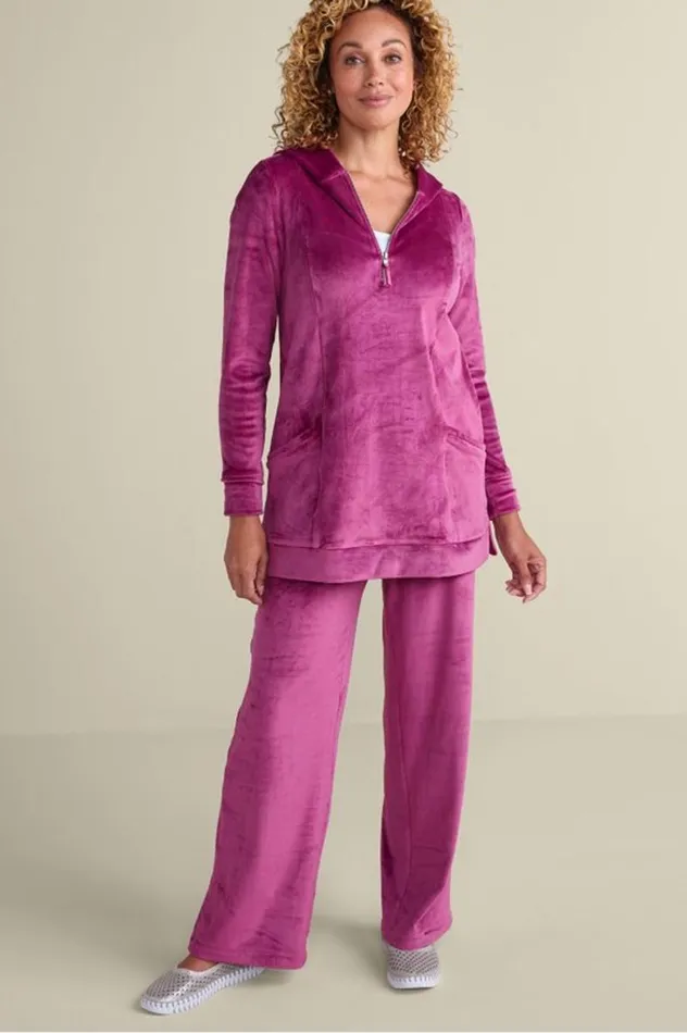 Women Dixie Velour Wide Leg Pants Boysenberry Soft Surroundings Pants