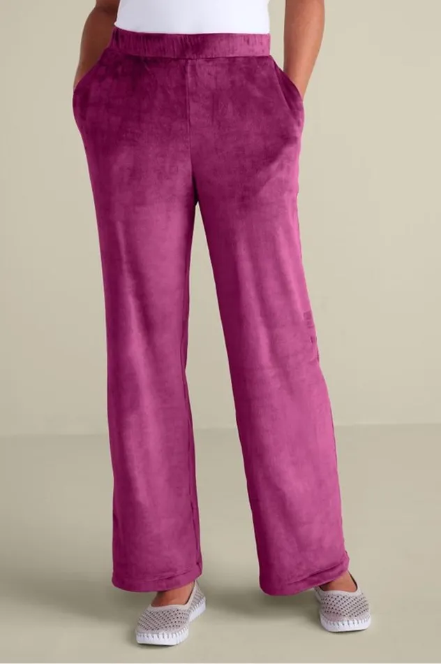 Women Dixie Velour Wide Leg Pants Boysenberry Soft Surroundings Pants Women Dixie Velour Wide Leg Pants Boysenberry Soft Surroundings Pants