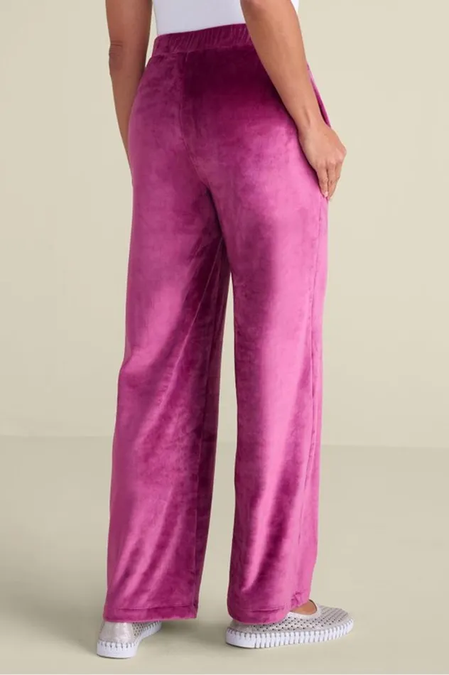 Women Dixie Velour Wide Leg Pants Boysenberry Soft Surroundings Pants Women Dixie Velour Wide Leg Pants Boysenberry Soft Surroundings Pants