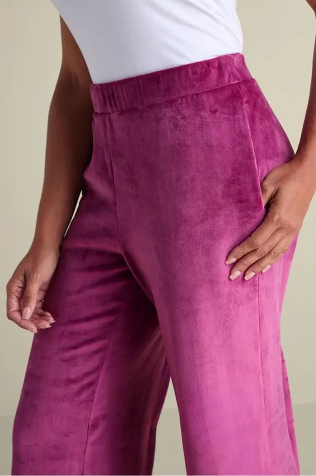 Women Dixie Velour Wide Leg Pants Boysenberry Soft Surroundings Pants Women Dixie Velour Wide Leg Pants Boysenberry Soft Surroundings Pants