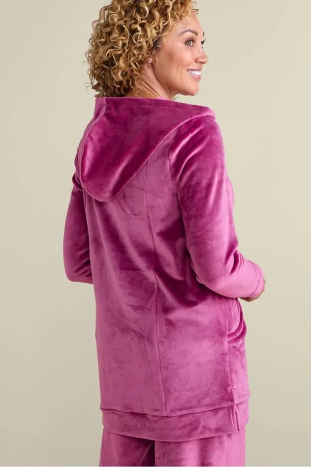 Women Dixie Velour Zip Hoodie Tunic Boysenberry Soft Surroundings Tops Women Dixie Velour Zip Hoodie Tunic Boysenberry Soft Surroundings Tops