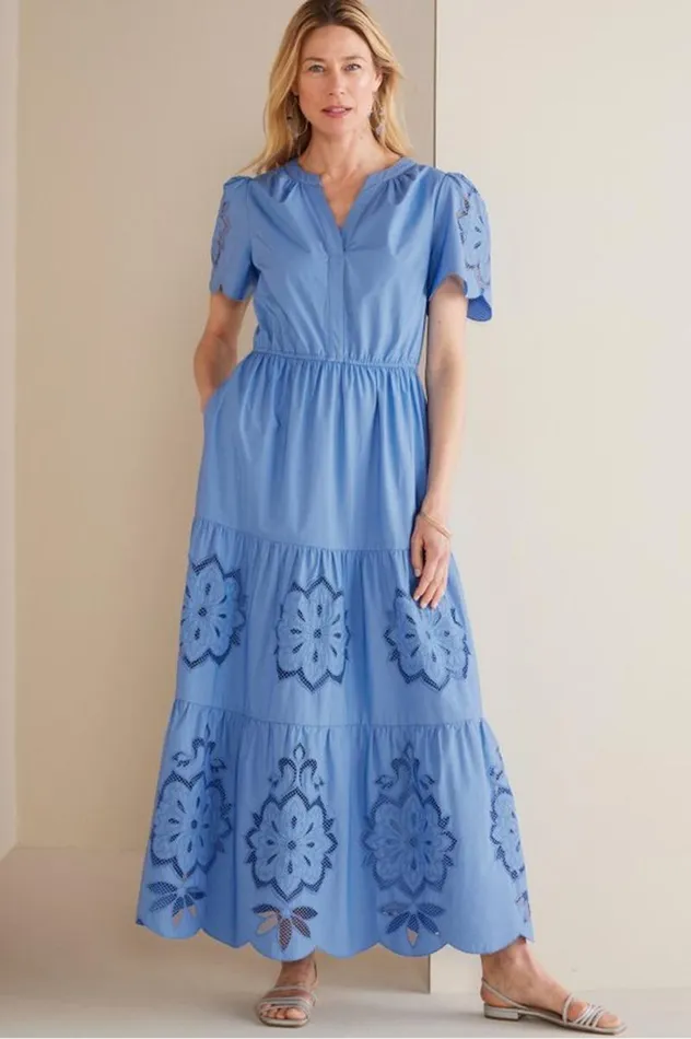Women Dorothy Maxi Dress Blue Bonnet Soft Surroundings Dresses