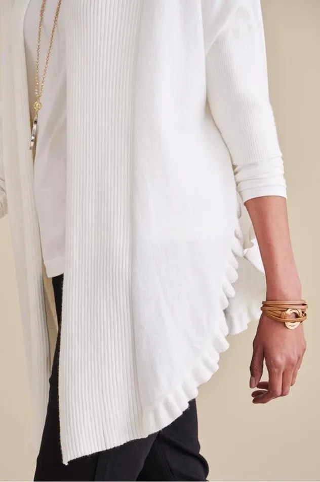 Women Draped Ruffle Cardigan Cabernet Soft Surroundings Tops Women Draped Ruffle Cardigan Cabernet Soft Surroundings Tops