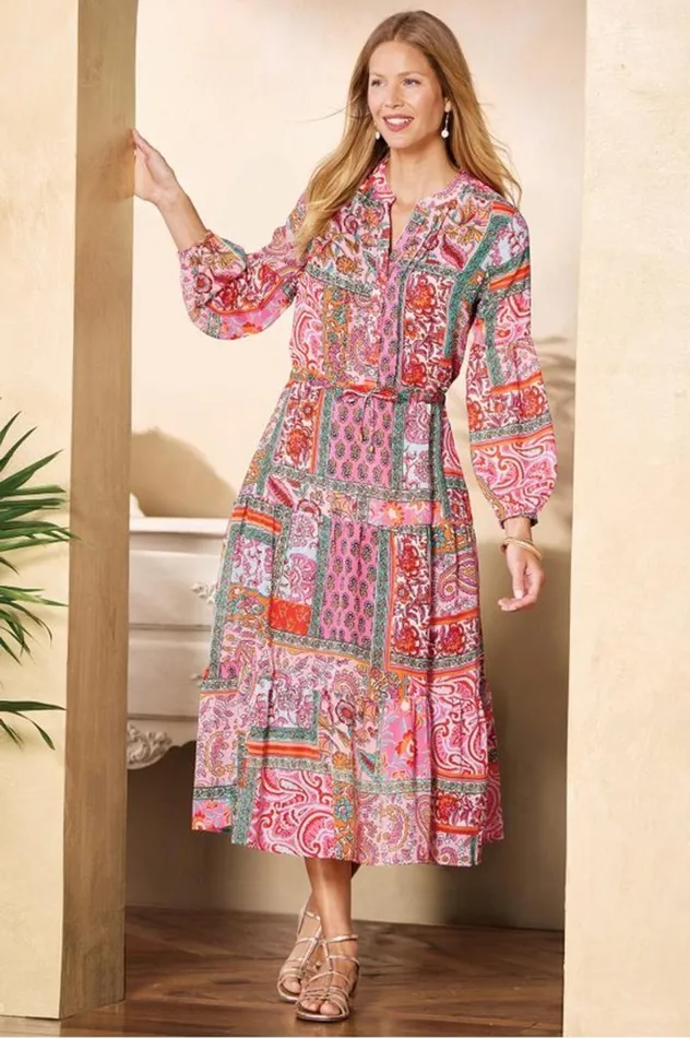 Women Drea Midi Dress Multi Patchwork Soft Surroundings Dresses Women Drea Midi Dress Multi Patchwork Soft Surroundings Dresses