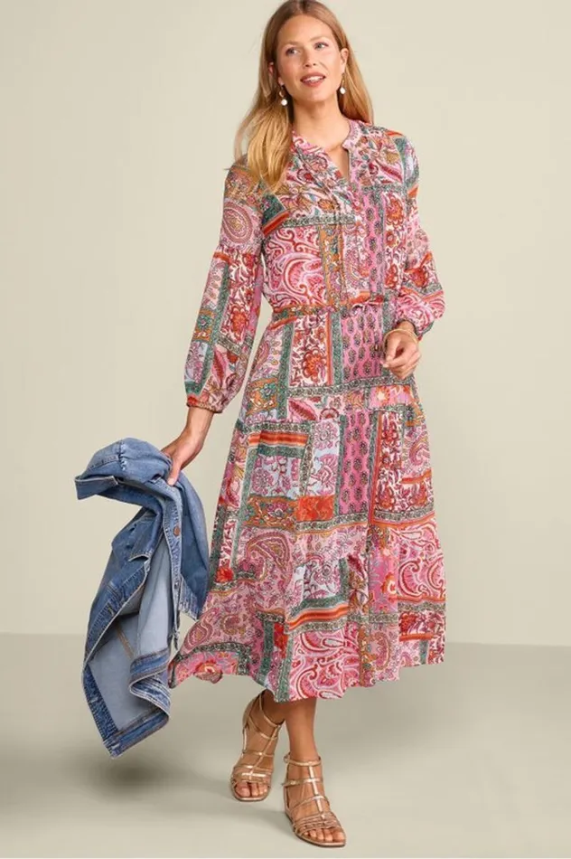Women Drea Midi Dress Multi Patchwork Soft Surroundings Dresses Women Drea Midi Dress Multi Patchwork Soft Surroundings Dresses