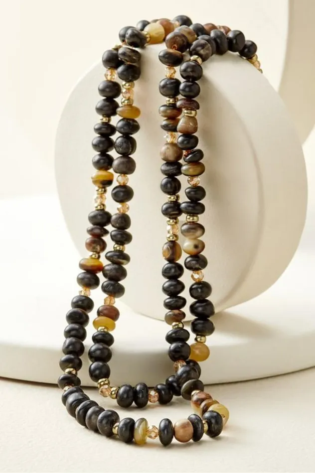 Women Ebony Beaded Necklace Black Multi Soft Surroundings Jewelry