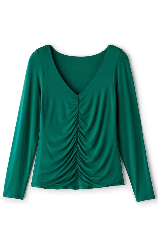 Women Edeliz Long Sleeve Tee Evergreen Soft Surroundings Tops Women Edeliz Long Sleeve Tee Evergreen Soft Surroundings Tops