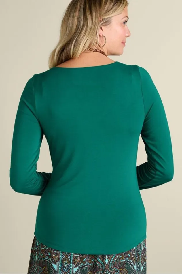 Women Edeliz Long Sleeve Tee Evergreen Soft Surroundings Tops Women Edeliz Long Sleeve Tee Evergreen Soft Surroundings Tops