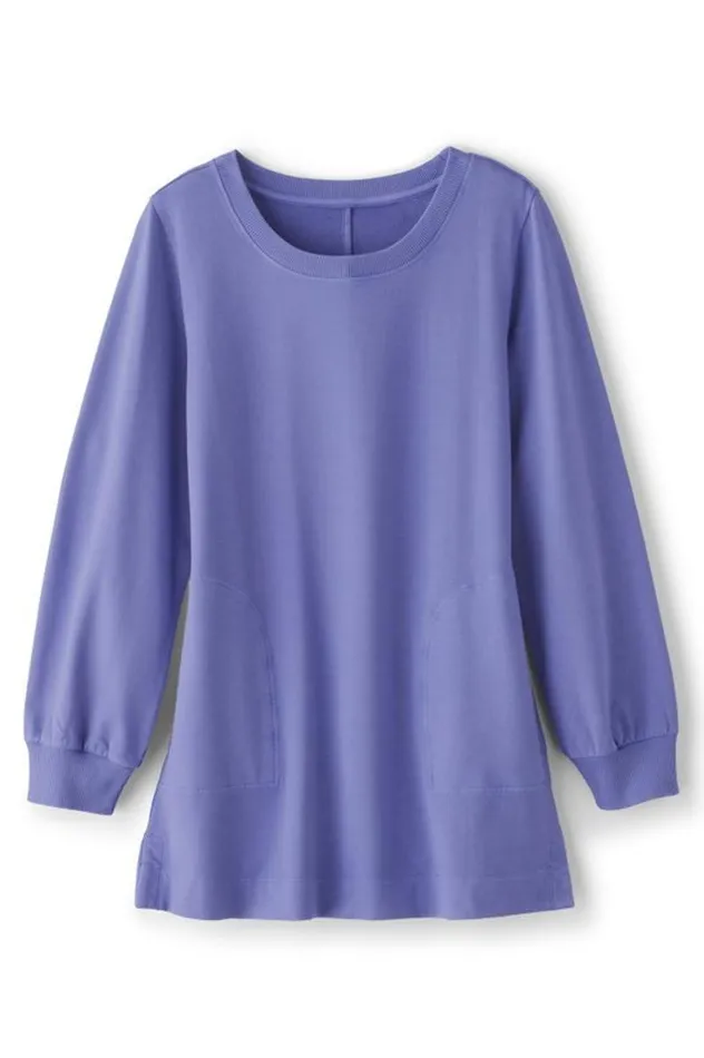 Women Edith French Terry Tunic Iris Bloom Soft Surroundings Tops Women Edith French Terry Tunic Iris Bloom Soft Surroundings Tops