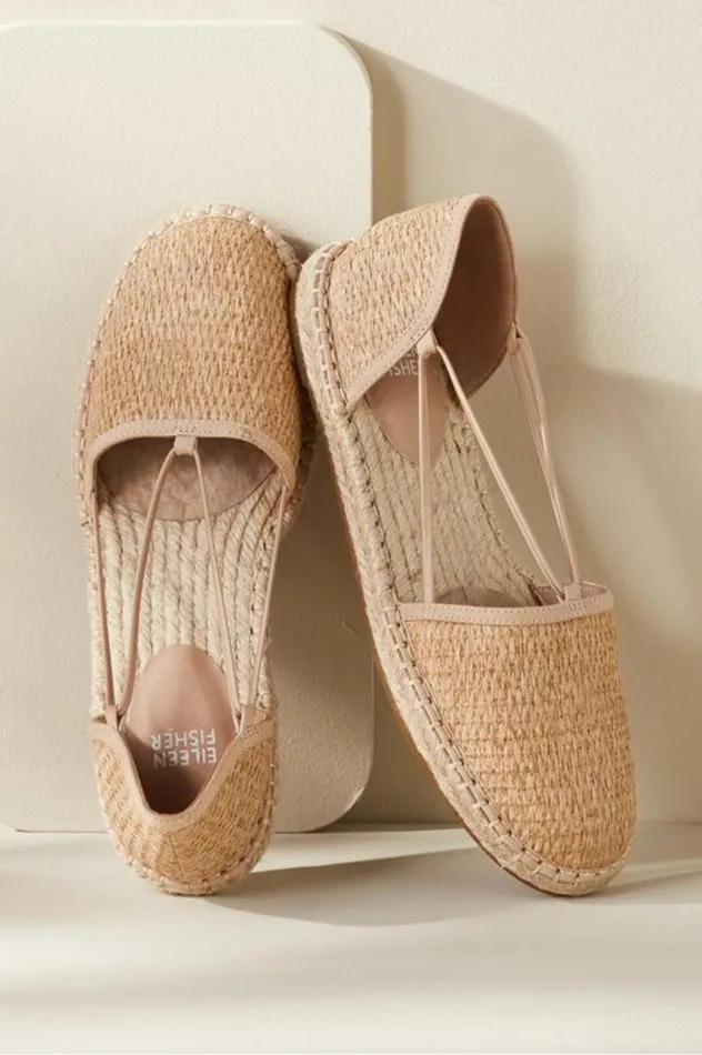 Women Eileen Fisher Lee Raffia Stretch Espadrille Natural Soft Surroundings Shoes