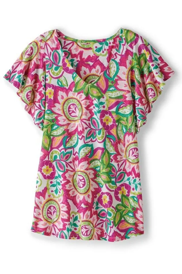 Women Elana Tunic Rio Garden Soft Surroundings Tops Women Elana Tunic Rio Garden Soft Surroundings Tops
