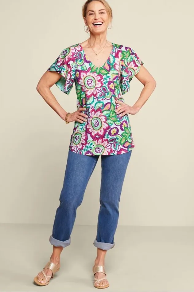 Women Elana Tunic Rio Garden Soft Surroundings Tops Women Elana Tunic Rio Garden Soft Surroundings Tops