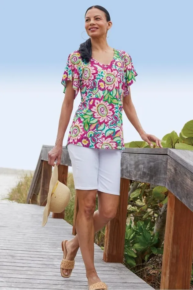 Women Elana Tunic Rio Garden Soft Surroundings Tops Women Elana Tunic Rio Garden Soft Surroundings Tops