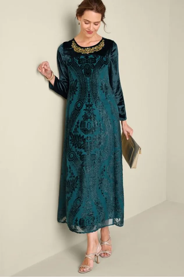 Women Emaline Velvet Burnout Maxi Dress June Bug Soft Surroundings Dresses Women Emaline Velvet Burnout Maxi Dress June Bug Soft Surroundings Dresses