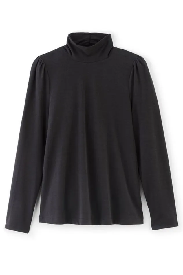 Women Emme Turtleneck Top Black Soft Surroundings Tops Women Emme Turtleneck Top Black Soft Surroundings Tops