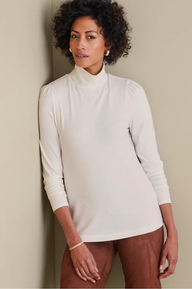 Women Emme Turtleneck Top Black Soft Surroundings Tops Women Emme Turtleneck Top Black Soft Surroundings Tops