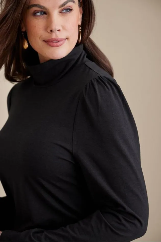 Women Emme Turtleneck Top Black Soft Surroundings Tops Women Emme Turtleneck Top Black Soft Surroundings Tops