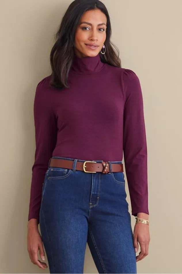 Women Emme Turtleneck Top Black Soft Surroundings Tops Women Emme Turtleneck Top Black Soft Surroundings Tops