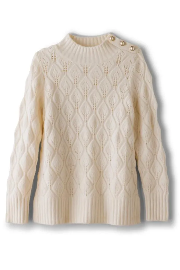 Women Ensley Button Sweater Tunic Ivory Pearl Soft Surroundings Tops Women Ensley Button Sweater Tunic Ivory Pearl Soft Surroundings Tops