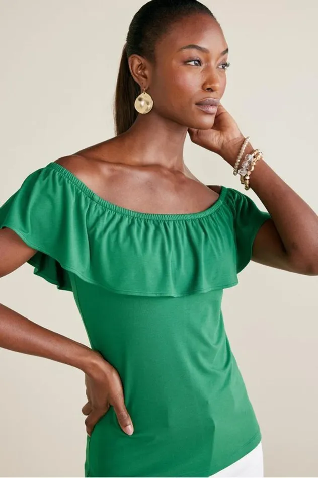 Women Essie Top Verdant Green Soft Surroundings Tops Women Essie Top Verdant Green Soft Surroundings Tops