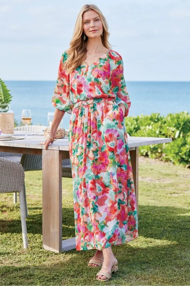 Women Evalina Maxi Dress Tropical Floral Soft Surroundings Dresses Women Evalina Maxi Dress Tropical Floral Soft Surroundings Dresses