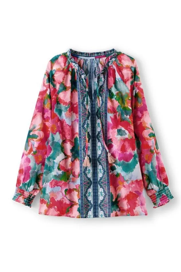 Women Evalina Top Pink Ranunculus Soft Surroundings Tops Women Evalina Top Pink Ranunculus Soft Surroundings Tops