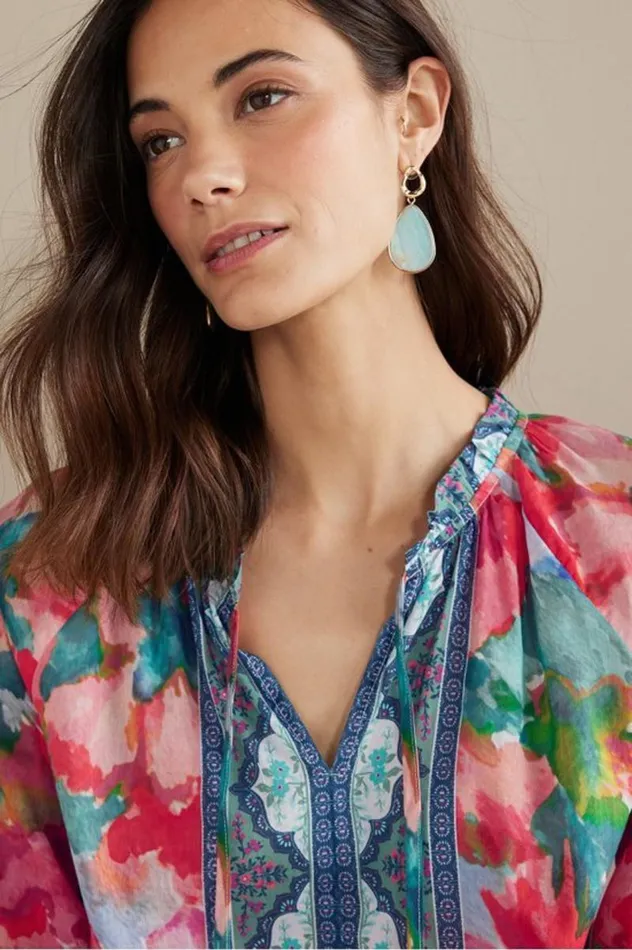 Women Evalina Top Pink Ranunculus Soft Surroundings Tops Women Evalina Top Pink Ranunculus Soft Surroundings Tops